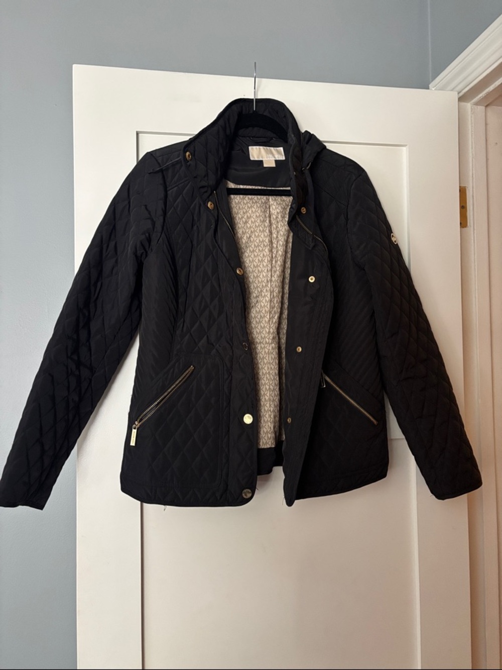 Michael Kors Women’s Black Quilted Hooded Jacket